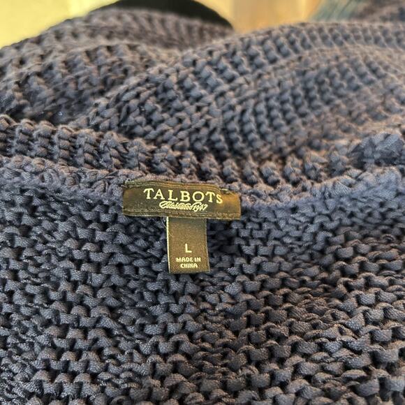 Talbots Women's Blue Textured‎ V-Neck Longsleeve Cardigan Sweater Size Large - Picture 11 of 12